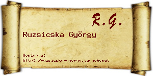 Ruzsicska György névjegykártya