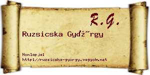 Ruzsicska György névjegykártya