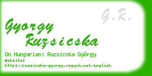 gyorgy ruzsicska business card